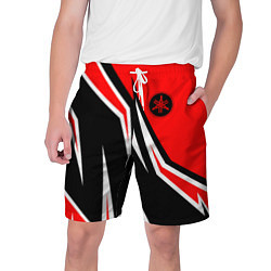 Шорты на шнурке мужские ЯМАХА - YAMAHA Красный спортивный, цвет: 3D-принт