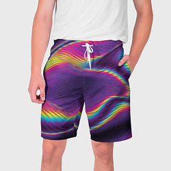Шорты на шнурке мужские Neon fashion pattern Wave, цвет: 3D-принт