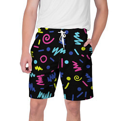 Шорты на шнурке мужские Neon color pattern Fashion 2032, цвет: 3D-принт