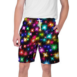 Шорты на шнурке мужские ЦВЕТНЫЕ ЗВЕЗДЫ COLORED STARS, цвет: 3D-принт