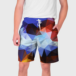 Шорты на шнурке мужские Абстрактный цветной узор из треугольников Abstract, цвет: 3D-принт