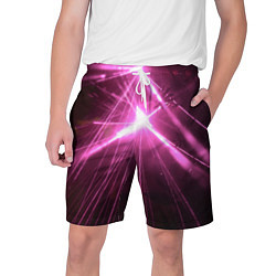 Мужские шорты Неоновые лазеры во тьме - Розовый