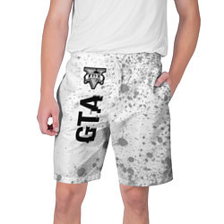 Шорты на шнурке мужские GTA Glitch на темном фоне, цвет: 3D-принт