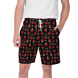 Мужские шорты Красные Божьи коровки на черном фоне ladybug