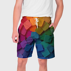 Шорты на шнурке мужские Яркий щит, цвет: 3D-принт