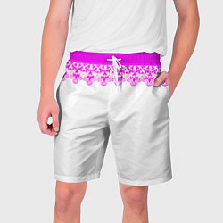 Мужские шорты White and pink lace pattern