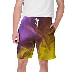 Шорты на шнурке мужские Неоновые фонари на шёлковой поверхности - Фиолетов, цвет: 3D-принт