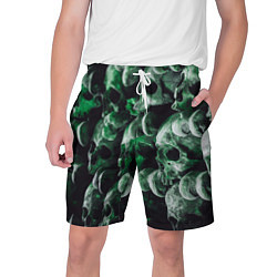 Шорты на шнурке мужские Множество черепов во тьме - Зелёный, цвет: 3D-принт