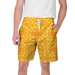 Шорты на шнурке мужские Желтый абстрактный летний орнамент, цвет: 3D-принт