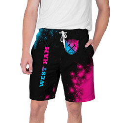 Шорты на шнурке мужские West Ham Neon Gradient, цвет: 3D-принт