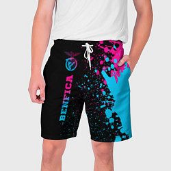 Шорты на шнурке мужские Benfica - Neon Gradient, цвет: 3D-принт