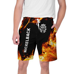 Шорты на шнурке мужские Nickelback и пылающий огонь, цвет: 3D-принт