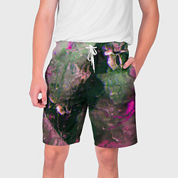 Шорты на шнурке мужские Абстрактные краски и силуэты, цвет: 3D-принт