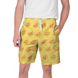 Шорты на шнурке мужские Апельсин Паттерн - Желтая версия, цвет: 3D-принт