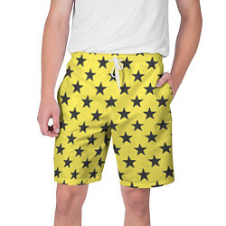 Шорты на шнурке мужские Звездный фон желтый, цвет: 3D-принт