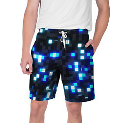 Шорты на шнурке мужские Неоновые светящиеся квадраты, цвет: 3D-принт