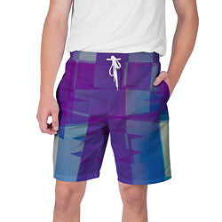 Шорты на шнурке мужские Геометрические объёмные фиолетовые кубы, цвет: 3D-принт