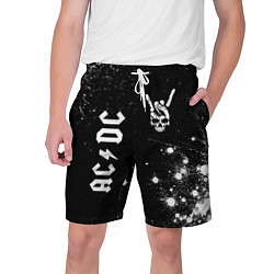 Мужские шорты AC DC и рок символ на темном фоне