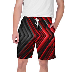 Шорты на шнурке мужские Чёрно-красный паркет графика, цвет: 3D-принт