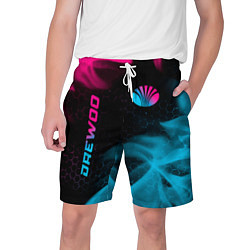 Шорты на шнурке мужские Daewoo - neon gradient: надпись, символ, цвет: 3D-принт
