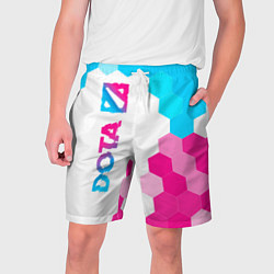Шорты на шнурке мужские Dota neon gradient style: по-вертикали, цвет: 3D-принт
