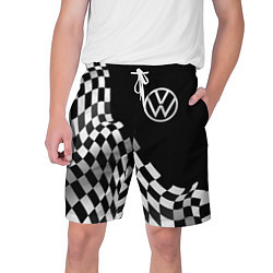 Шорты на шнурке мужские Volkswagen racing flag, цвет: 3D-принт