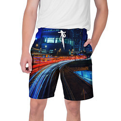 Шорты на шнурке мужские Ночной мегаполис night city, цвет: 3D-принт