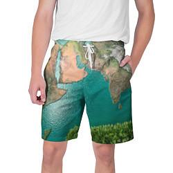 Шорты на шнурке мужские Карта Земли, цвет: 3D-принт