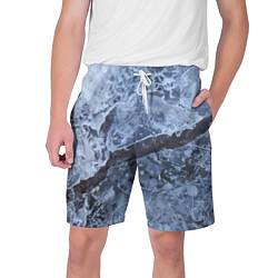 Шорты на шнурке мужские Лёд - зимняя текстура, цвет: 3D-принт