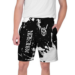 Мужские шорты Maneskin и рок символ на темном фоне