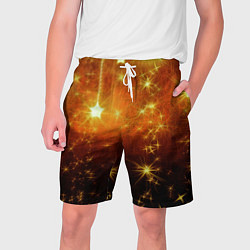 Шорты на шнурке мужские Золотистае звёзды, цвет: 3D-принт