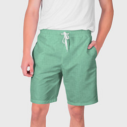 Шорты на шнурке мужские Нежно зеленый в елочку, цвет: 3D-принт