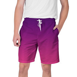 Шорты на шнурке мужские Фиолетово малиновый градиент, цвет: 3D-принт
