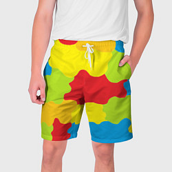 Мужские шорты Кляксы разноцветные - детский камуфляж