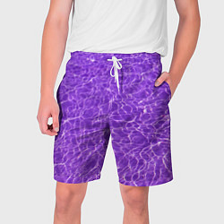 Шорты на шнурке мужские Абстрактные фиолетовые волны воды, цвет: 3D-принт