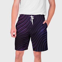 Мужские шорты Фиолетово-синяя волнообразная абстракция