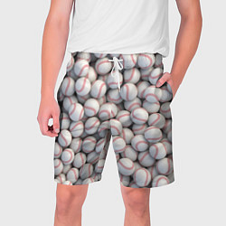 Шорты на шнурке мужские Бейсбольные мячи, цвет: 3D-принт