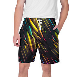 Шорты на шнурке мужские Неоновые абстрактные линии, цвет: 3D-принт