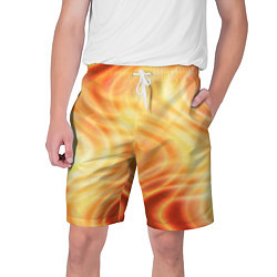 Мужские шорты Абстрактные оранжево-жёлтые солнечные волны