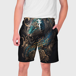 Шорты на шнурке мужские Тигр Irezumi, цвет: 3D-принт
