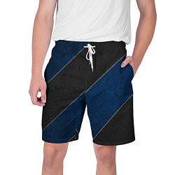 Шорты на шнурке мужские Темно-синие линии, цвет: 3D-принт