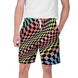 Шорты на шнурке мужские Colorful avant-garde chess pattern - fashion, цвет: 3D-принт