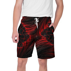 Шорты на шнурке мужские Red vortex pattern, цвет: 3D-принт