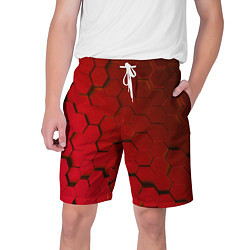 Шорты на шнурке мужские Красные стальные плиты, цвет: 3D-принт