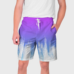 Шорты на шнурке мужские Фиолетовый градиент с потертостями, цвет: 3D-принт