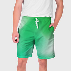 Шорты на шнурке мужские Градиент зеленый, цвет: 3D-принт