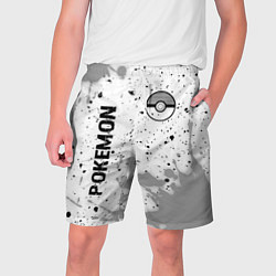 Мужские шорты Pokemon glitch на светлом фоне: надпись, символ