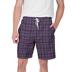Шорты на шнурке мужские Джентльмены Шотландка темно-фиолетовая, цвет: 3D-принт