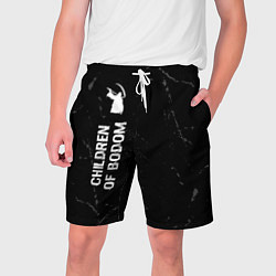 Шорты на шнурке мужские Children of Bodom glitch на темном фоне: по-вертик, цвет: 3D-принт