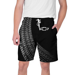 Шорты на шнурке мужские Chevrolet tire tracks, цвет: 3D-принт